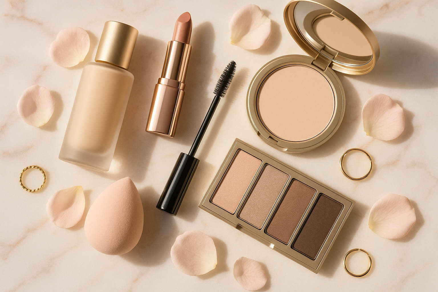 GIVE ME AN EXTRA ORDINARY PIC IN WHICH MINIMUM THINGS OF COSMETICS ARE INCLUDE PICS ALMOST MAIN PRODUCT OF COSMETICS AND GIVE ME IN A BEAUTIFUL THEME IN A PIC